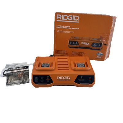 #ad 18V Dual Port Simultaneous Battery Charger RIDGID Model AC86095 $59.99