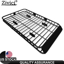 64 Roof Rack Cargo Basket Rooftop Carrier Universal Car Luggage Holder For Suv