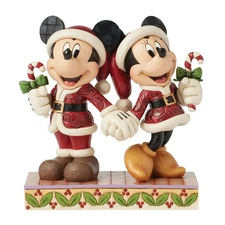 Jim Shore Disney MICKEY AND MINNIE CANDY CANES-CANDY CANE CHRISTMAS 6016882 NEW