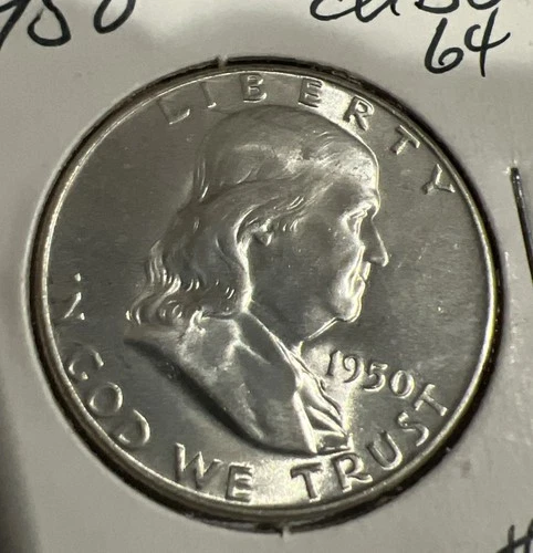 GEM BU UNCIRCULATED UNC MS 1950 SILVER FRANKLIN HALF DOLLAR BRILLIANT LUSTER