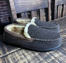RockDove Men's Hearthfire Memory Foam Moccasin Slipper Lined Brown US 13 New