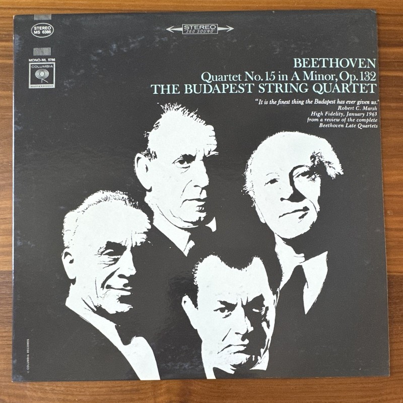 vinyl record: Beethoven Quartet No. 15 Op. 132, Budapest SQ, MS 6386 Stereo