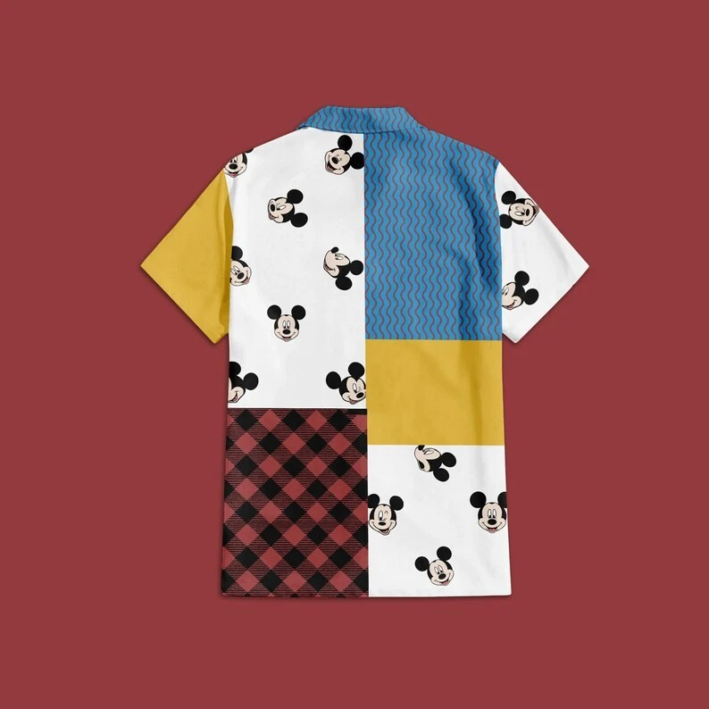 Disney Mickey Patchwork Blocks Hawaiian Shirt