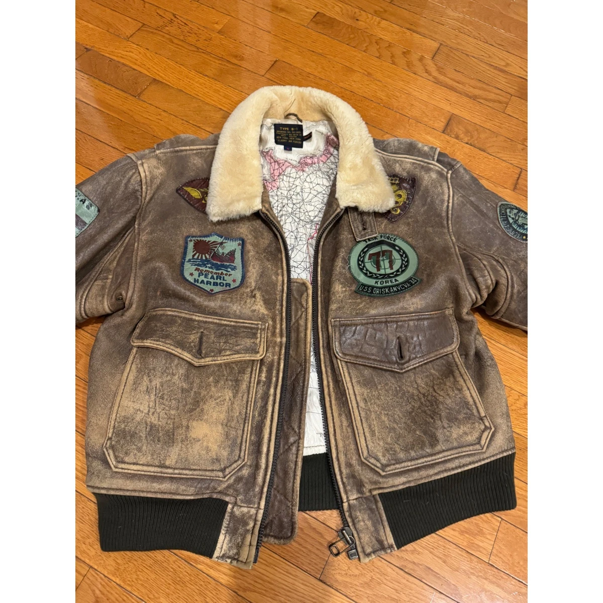 Avirex Leather Flight Jacket In Vintage Outerwear Coats & Jackets