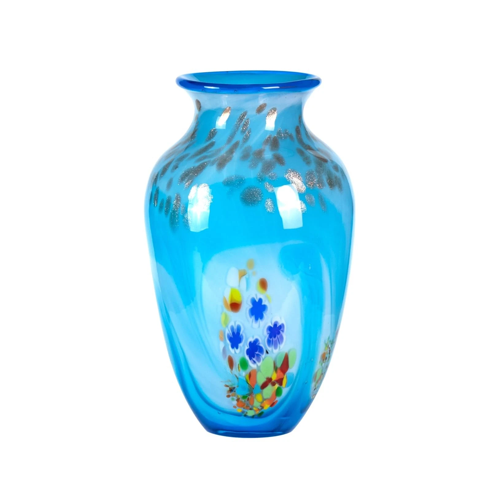 Colored Glass Flower Vase, Beautiful Hand Blown Decorative Vase, Modern Art D...