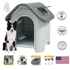 34.3'' Large Waterproof Dog House for Medium Breeds - Cozy  Secure Shelter