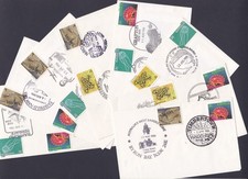 1986 16 DIFFERENT PICTORIAL POSTMARKS ON 8 DECIMAL STAMP SOUVENIR COVERS #166