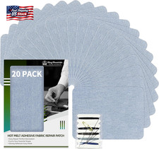 KING MOUNTAIN Iron-On Repair Patch 20 Pcs Pack,Denim Patches for Jeans Kit 3" by