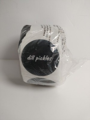 Dill Pickles 2.5'' Round Black Jar Labels Sticker Roll Canning Pantry Food...
