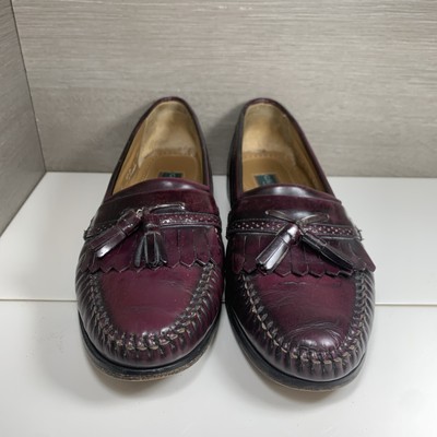 BASS Men\'s Burgundy Leather Kilted Tassel Loafers - 10D s-l400.jpg main image 4