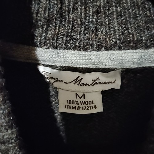 Enzo Mantovani Men M Brown 100% Wool Knit Long Sleeve Pullover Sweater Button - Picture 3 of 5