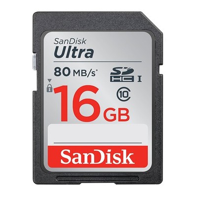 Sandisk Ultra SDHC 16GB 80MB/S C10 Flash Memory Card SDSDUNC-016G-AN6IN