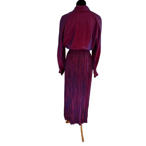 Vintage Longhorn by Niver Purple Iridescent Skirt Top Set Size Medium Western - Picture 2 of 11