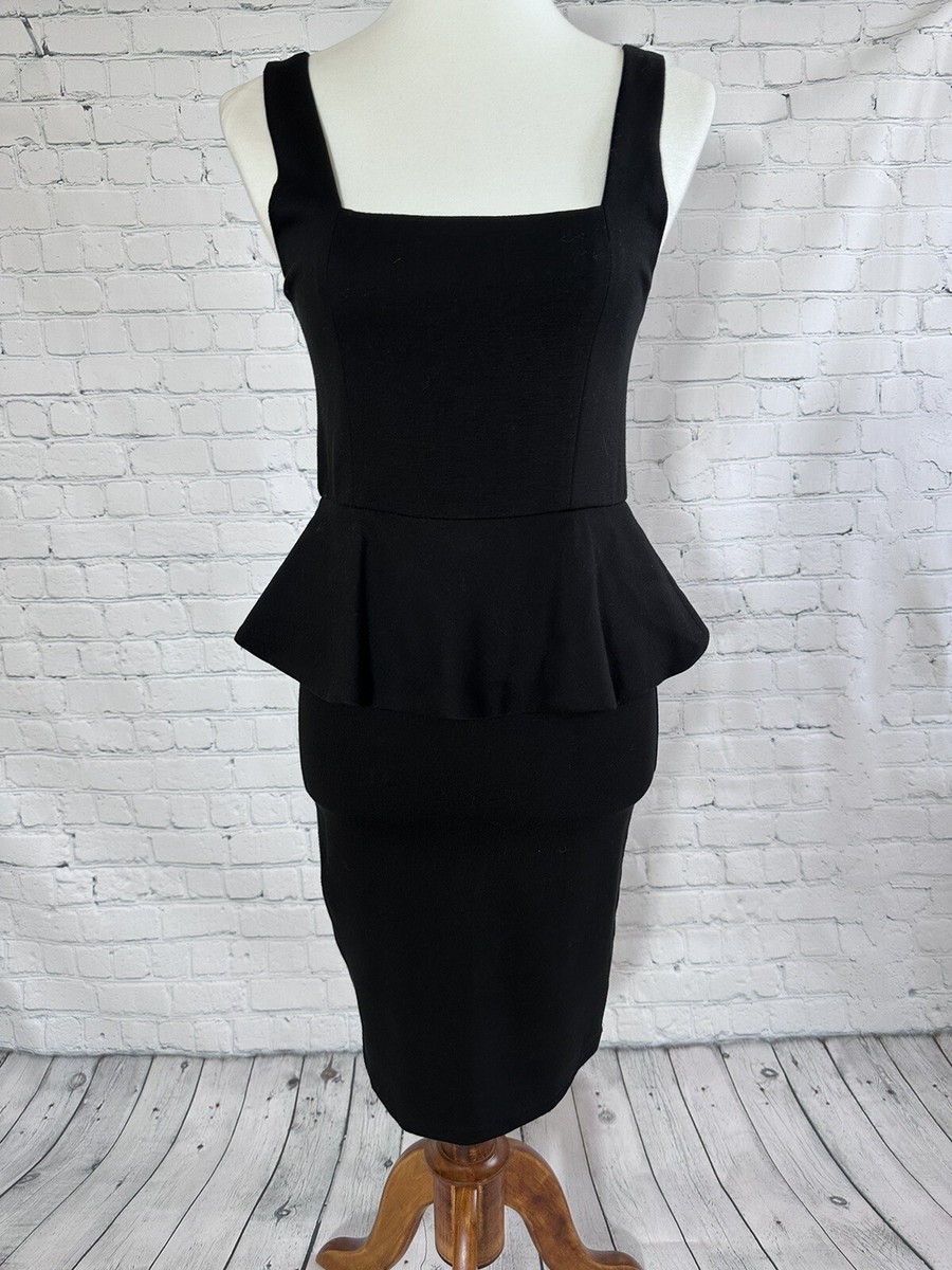 strapless open back dress Nicole Bakti - 605 Illusion High Neck Peplum Cocktail Dress 6 / Champagne
