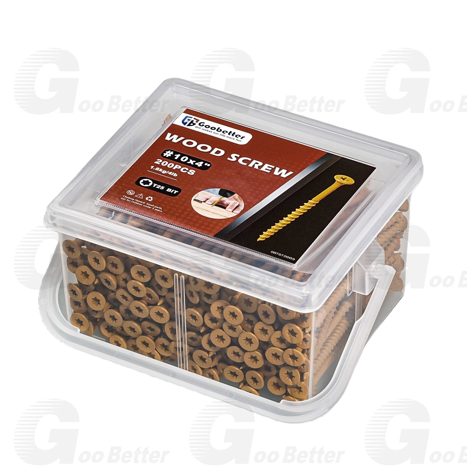 #10 x 4" Deck Screws T25 Torx Drive Self Tapping Wood Screw Exterior Fence Screw