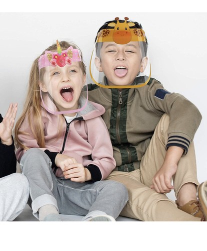 Cute Face Cover With Clear Visor Anti Sun UV/Dust/Splash/Spitting Reusable 6 pie - Picture 5 of 5