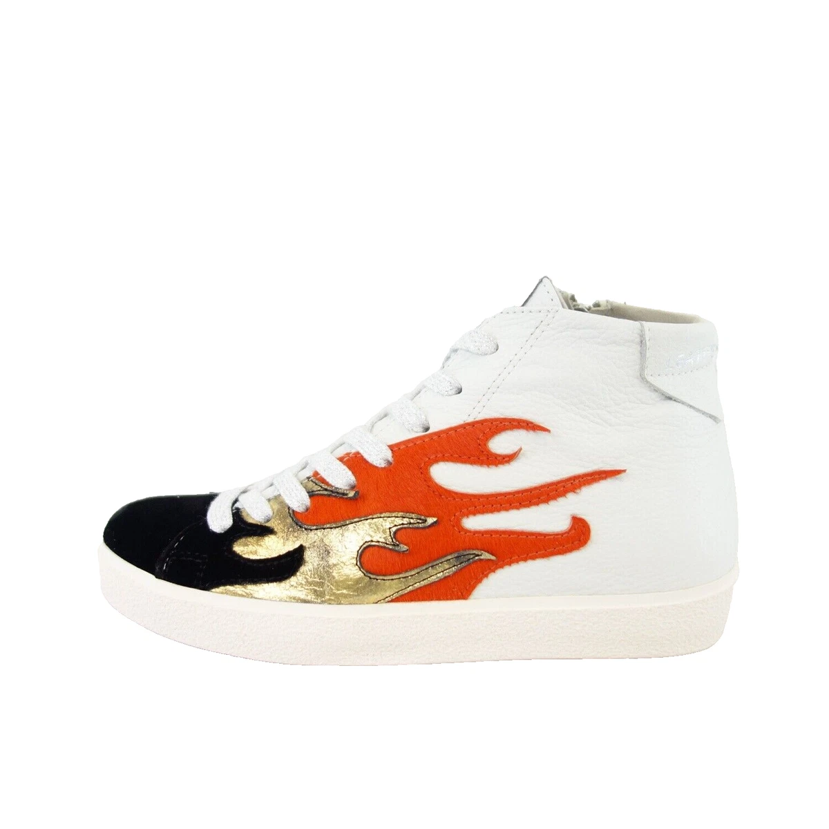 Leather Crown Sneaker Weiß 37 Damen Schuhe Sportlich Mid Top Leder Neu