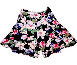 Kimchi Blue S Vintage Style Colorful Floral High Waist Boho Culottes Shorts