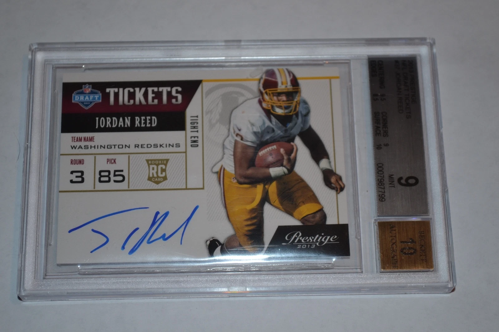Jordan Reed Panini Prestige NFL Draft Tickets #37 Autograph