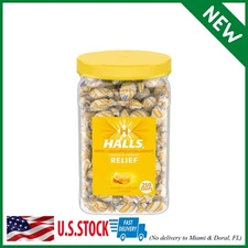 Halls Relief Honey Lemon Cough Drops, Bulk Cough Drops, 250 Drops
