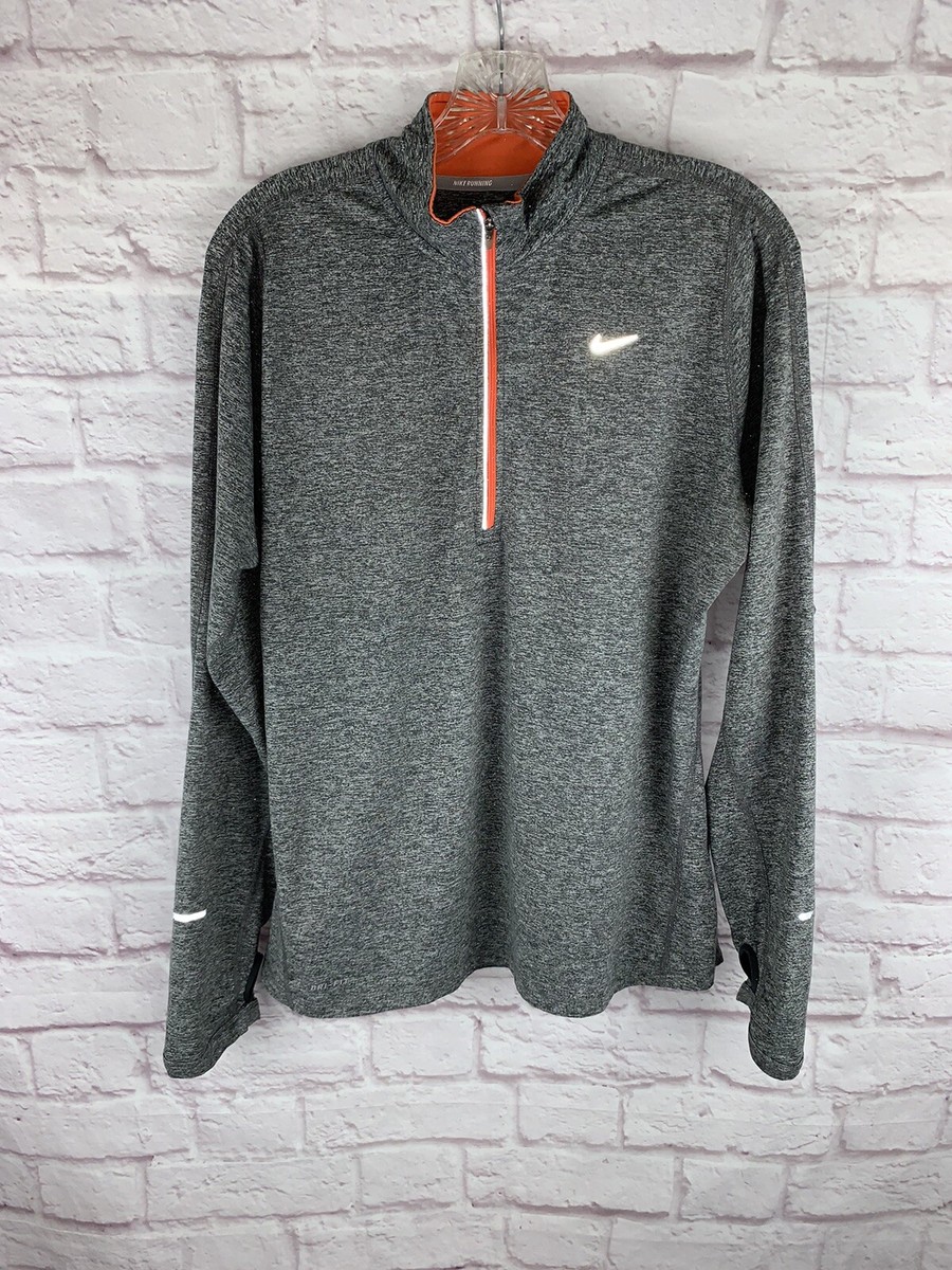 Nike Element Running Reflective Thumb Holes 1/2 Zip Pullover