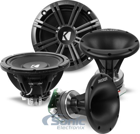 Морские аудиокомпонентные динамики Kicker 41KMS674C 6-34 мощностью 400 Вт RMS твитеры KMS67 58890₽