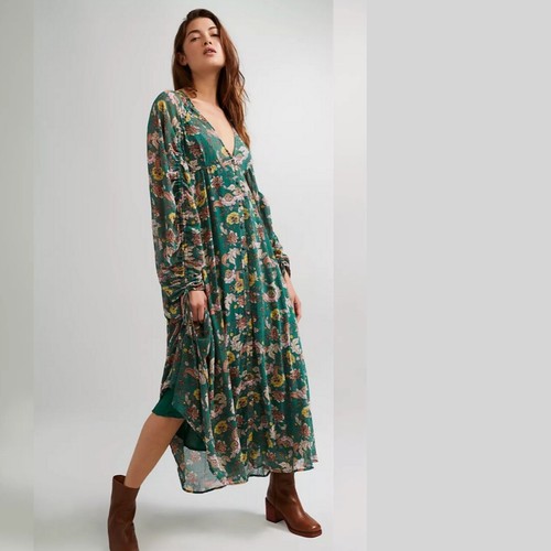 Free People Earthfolk Maxi Dress Long 