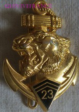 IN02152 - Badge 23° Battalion D’Infantry Marine, Finishing Golden
