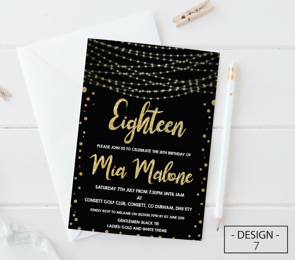 18th 21st 30th 40th 50th 60th Birthday Invitations Personalised, Party