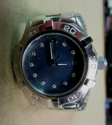 TAG HEUER Aqua racer WAF1419 11P Diamonds Blue shell Dial Quartz Ladies Watch