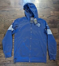 Mens Los Angeles Rams Nike Therma Full-Zip Hoodie On Field Blue Sz M