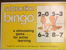 TREND Enterprises SUBTRACTION BINGO T-095 group class set of 36 Vintage 1977