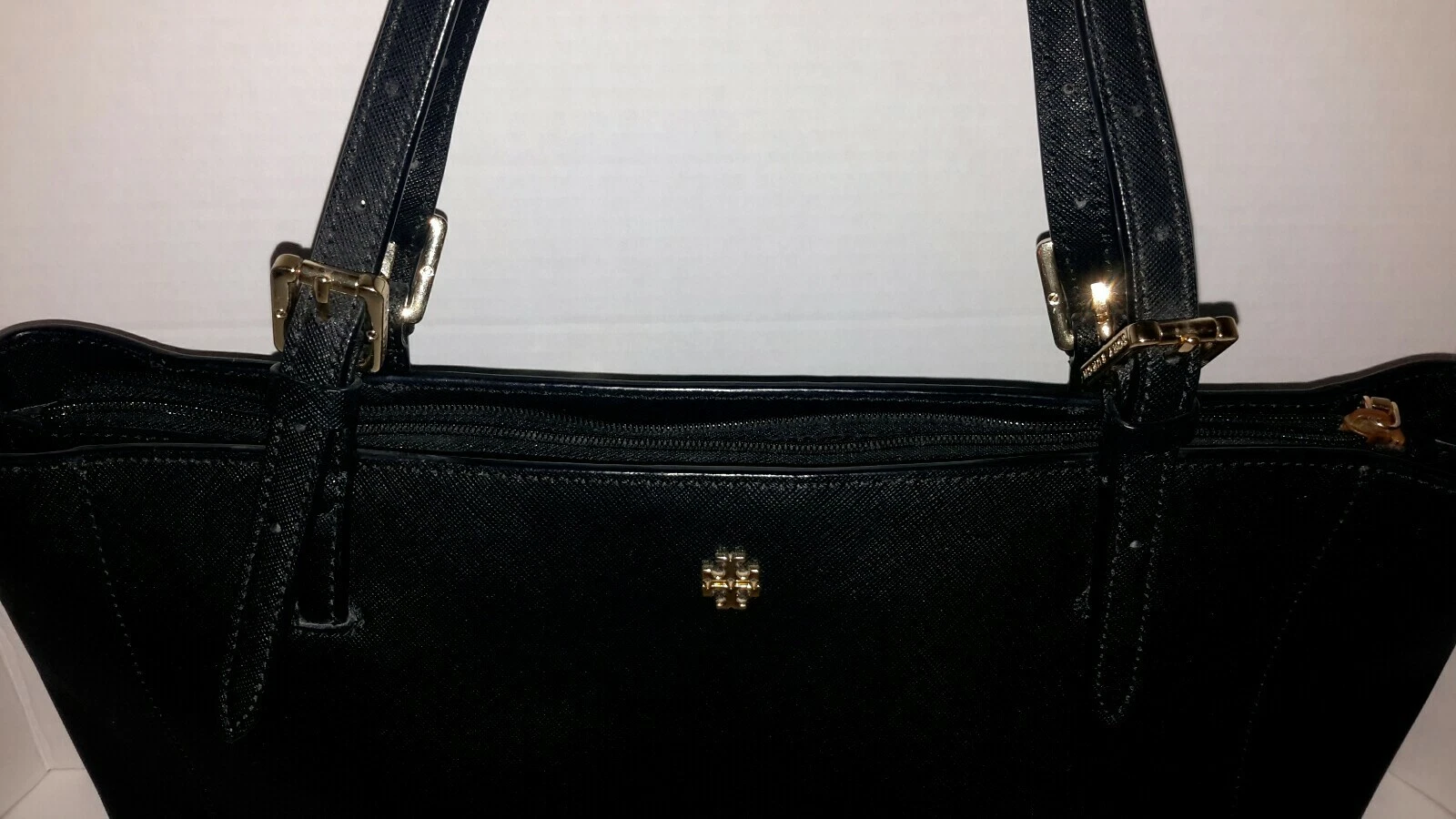 BORSA A MANO 100% AUTENTICA TORY BURCH DA DONNA PICCOLA FIBBIA BLU IN PELLE