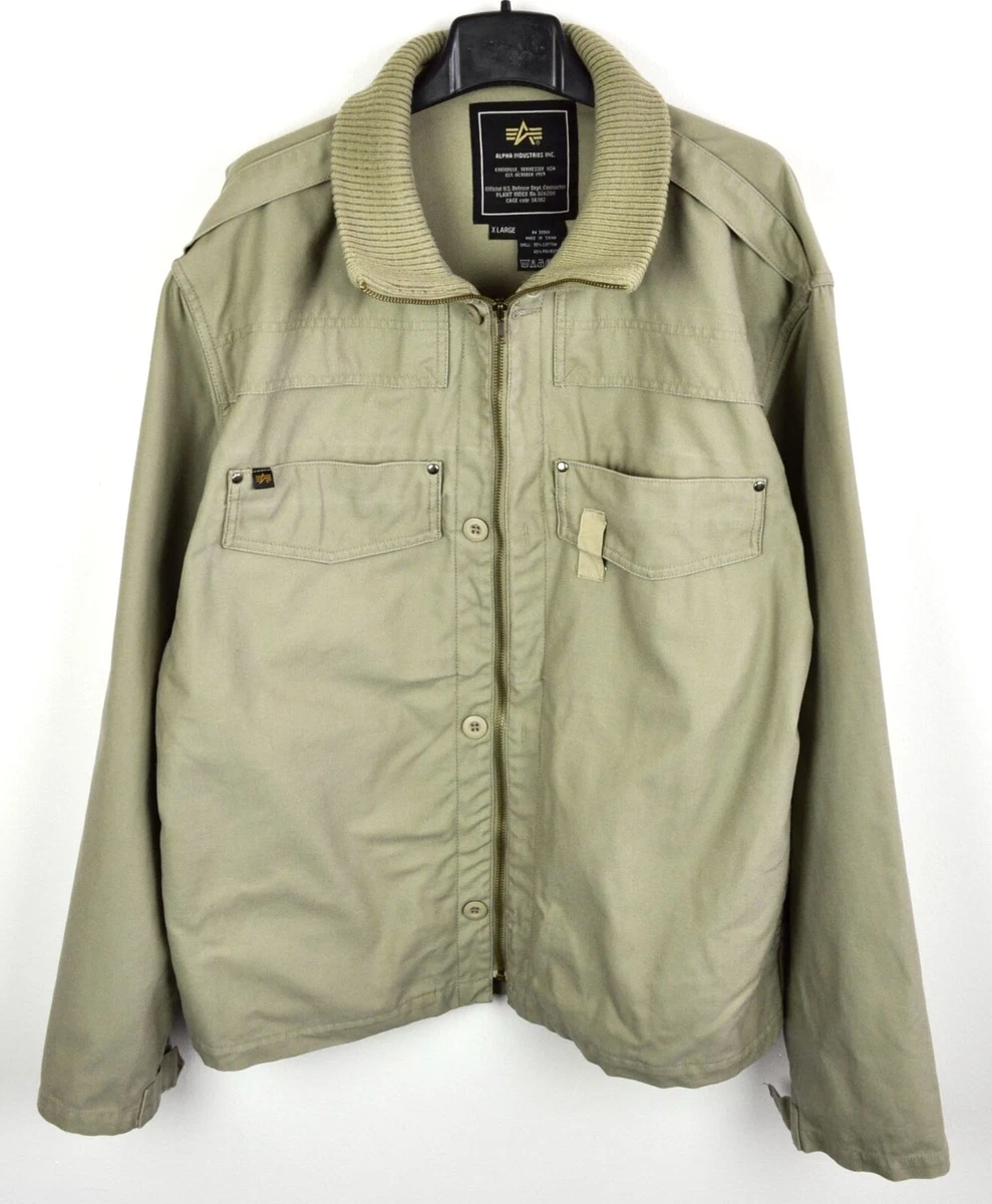 ALPHA INDUSTRIES Field Mens XL Cotton Jacket unlined Coat Surplus Army Bomber