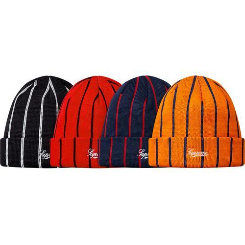 Supreme Pinstripe Beanie Navy OS F/W 13 