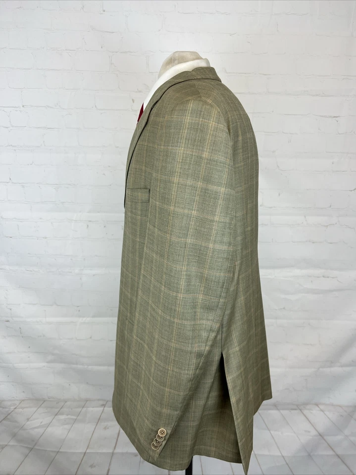 Blazer de lana a cuadros beige ZEGNA CLOTHE Coppley para hombre 44R $1,895 Foto 4 de 4