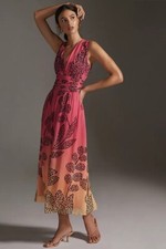 NWT ANTHROPOLOGIE Sz M X VERB PALLAVI SINGHEE V-NECK OMBRE MAXI DRESS