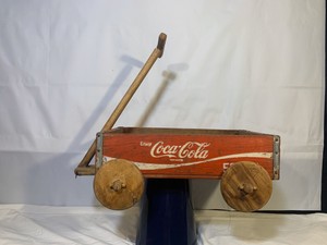 vintage coca cola wooden wagon