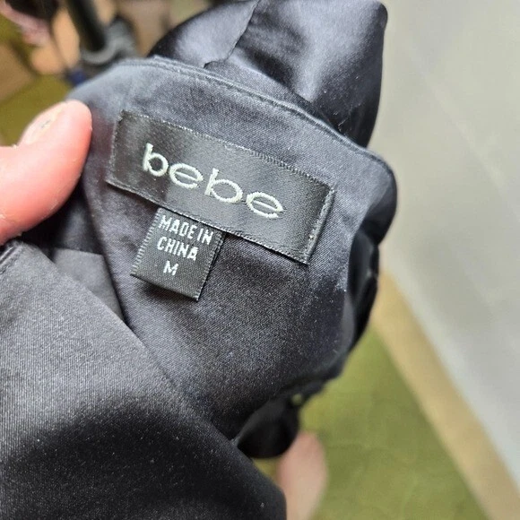 De colección y2k Bebe Fairy Coquette Negro Seda Cuentas Gótico Cami Tanque Mediano Foto 4 de 4