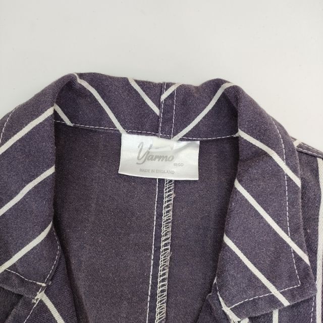 Yarmo Striped Cotton Made in England Jacket Navy white 5