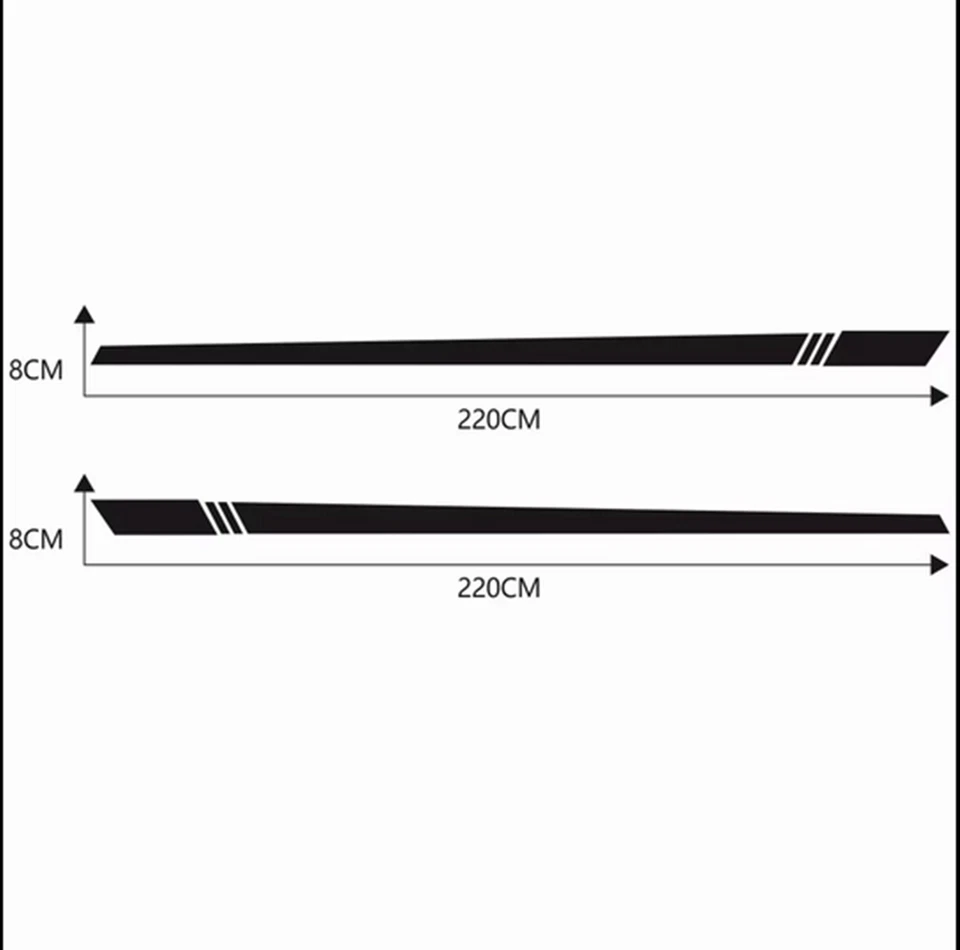 Calcomanías de vinilo a rayas largas impermeables para carrocería lateral de coche de carreras gráficos decoración pegatina Foto 2 de 4