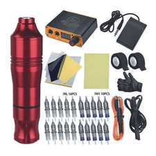 Tattoo Machine Kit Double Ring Hexagonal Long Pen Inks Power Supply Equipment