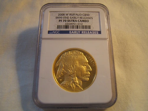 2008 W $50 proof Buffalo gold NGC PF70 Ultra Cameo Early Releases