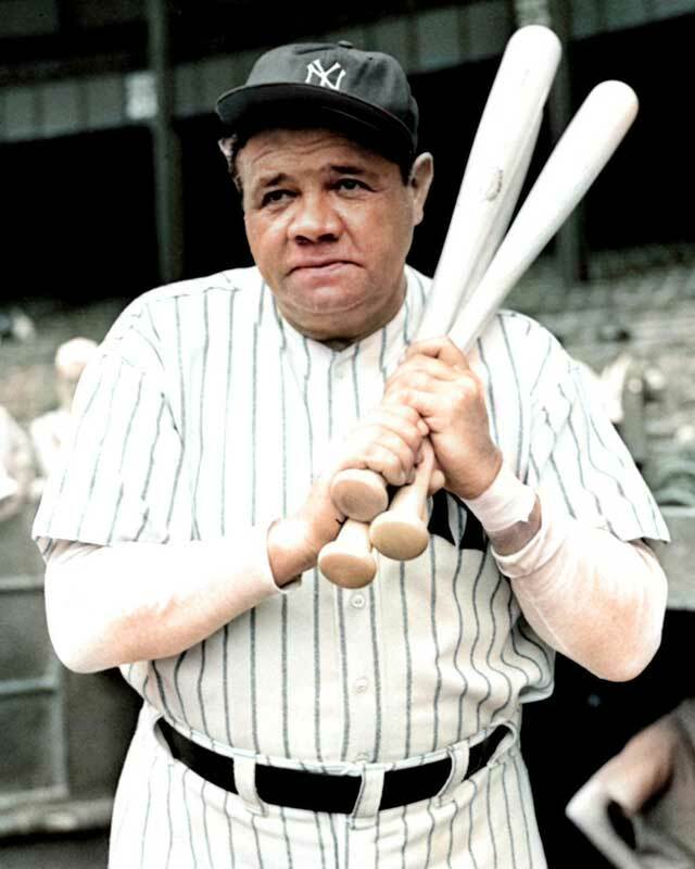 Babe Ruth New York NY Ys B 8x10 RARE COLOR P 600 Babe Ruth New York NY Ys B 8x10 RARE COLOR P 600