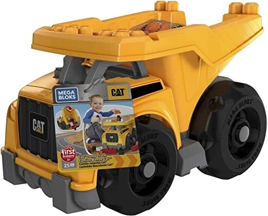 Mega Bloks CAT Large Dump Truck with Big Building Blocks, Building Toys for T... - Image 2 of 2