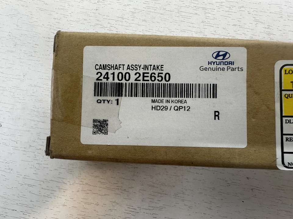Conjunto de árbol de levas de admisión Hyundai Sonata 2016-19 pieza OEM # 24100-2E650 Foto 2 de 4
