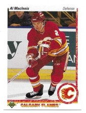 AL MACINNIS 1990-91 UPPER DECK CARD NEAR MINT+ CONDITION