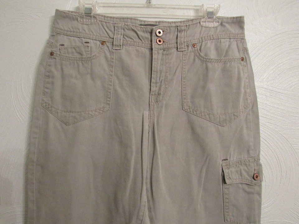 Calça jeanstar Vintage Cargo Casual Tornozelo Feminina Tamanho 10 Verde Musgo - Imagem 2 de 4