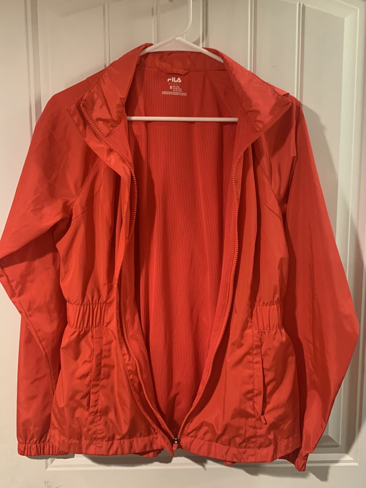 Giacca Frangivento Donna Fila Sport Arancione Leggera Media Maglia Foderata