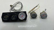 Lot Of 5 Dash Gauges Stewart Warner Equus Sunpro Oil Pressure Volt Water Temp